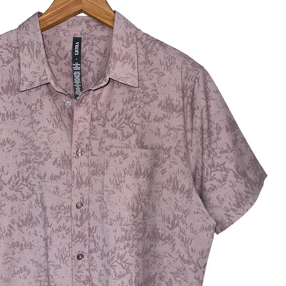 SOLD 💕Vuori Men’s Short Sleeve Bridge Umber Zion Purple Button Down Shirt - Picture 3 of 10